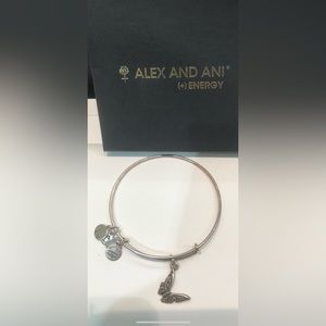Alex and Ani Butterfly Bangle Silver Tone
